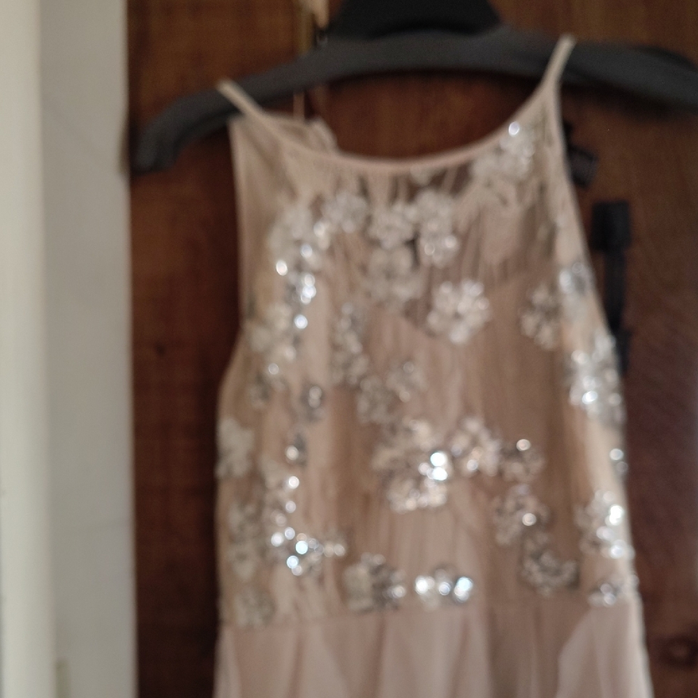 Chic Cream Sequin Formal Dress